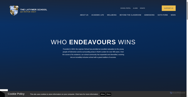Security scan screenshot of https://www.latymer.co.uk/