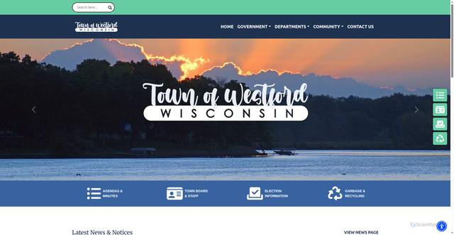 Security scan screenshot of https://townofwestfordwi.gov/
