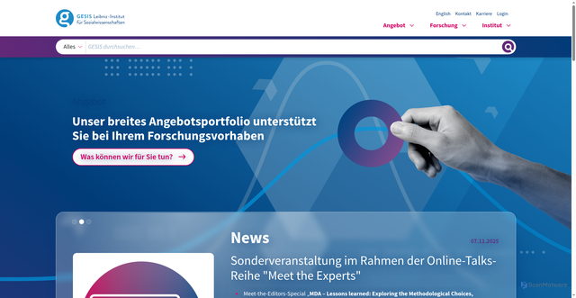 Security scan screenshot of https://www.gesis.org/home