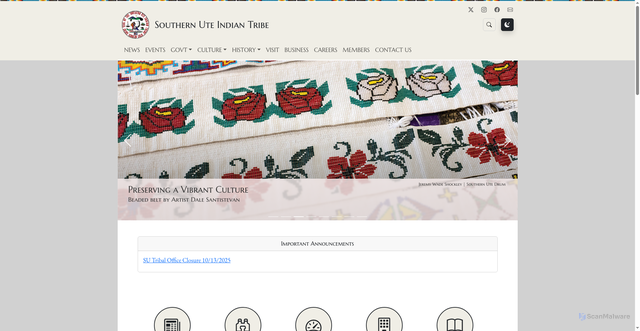 Security scan screenshot of https://www.southernute-nsn.gov/