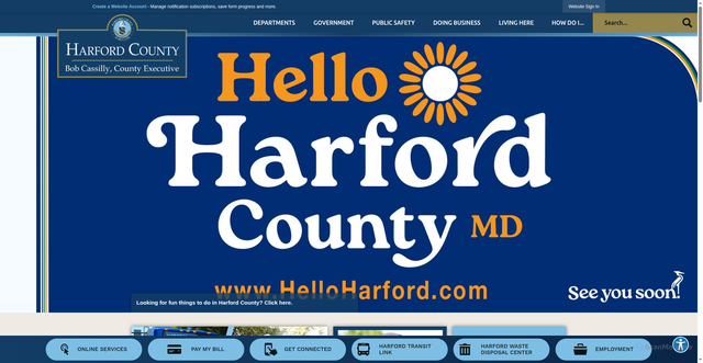 Security scan screenshot of https://www.harfordcountymd.gov/