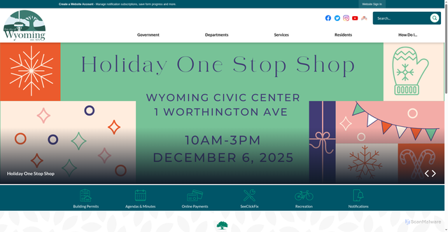 Security scan screenshot of https://wyomingohio.gov/