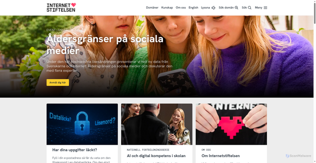 Security scan screenshot of https://Internetstiftelsen.se