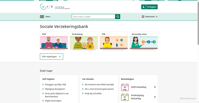 Security scan screenshot of https://www.svb.nl