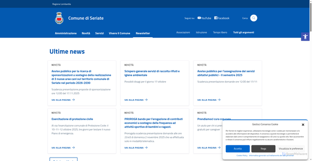 Security scan screenshot of https://comune.seriate.bg.it/