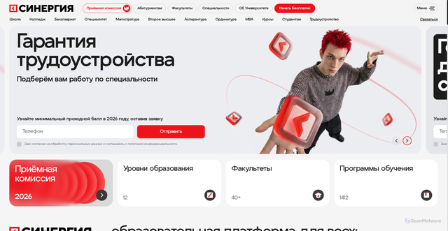 Security scan screenshot of https://synergy.ru