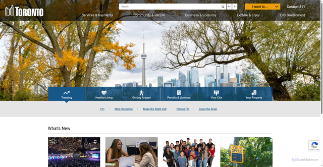 Security scan screenshot of https://www.toronto.ca/