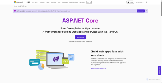Security scan screenshot of https://aspnet-cdn-src.azurewebsites.net