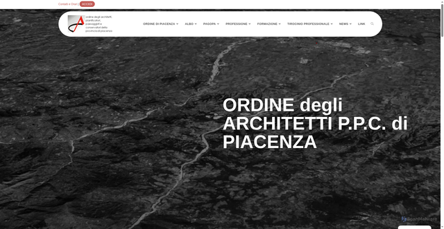 Security scan screenshot of https://www.ordinearchitetti.piacenza.it/