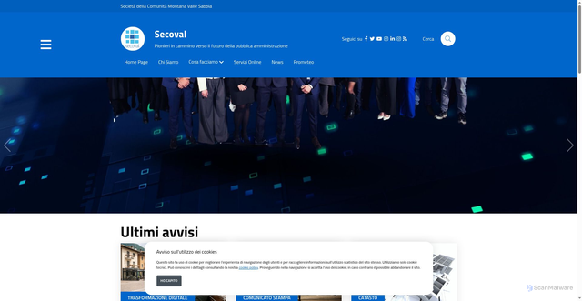 Security scan screenshot of https://www.secoval.it