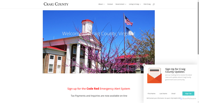 Security scan screenshot of https://craigcountyva.gov/