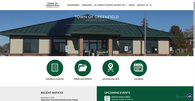 Security scan screenshot of https://www.greenfieldlaxwi.gov/
