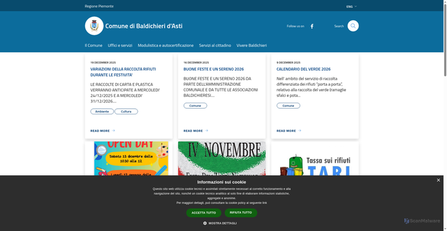 Security scan screenshot of https://www.comune.baldichieridasti.at.it/it