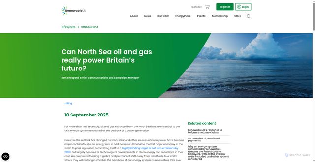Security scan screenshot of https://www.renewableuk.com/news-and-resources/blog/can-north-sea-oil-and-gas-really-power-britain-s-future/