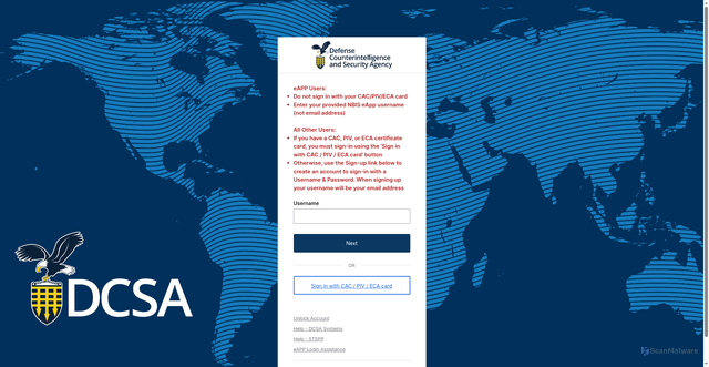 Security scan screenshot of https://icam.dcsa.mil