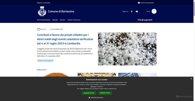 Security scan screenshot of https://www.comune.barlassina.mb.it/it