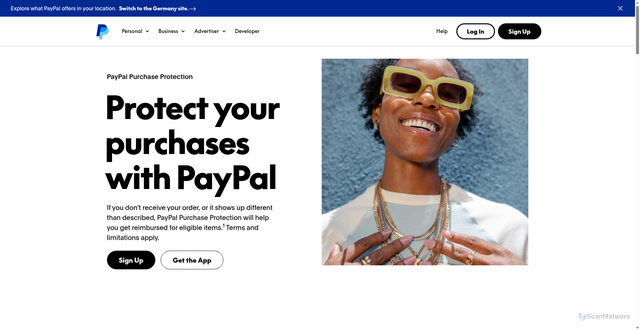Security scan screenshot of https://www.paypal.com/us/digital-wallet/buyer-purchase-protection?utm_source=unp&utm_medium=email&utm_campaign=RT002546