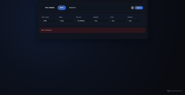 Security scan screenshot of http://polynode.xyz/