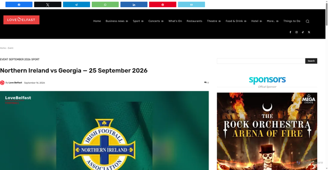 Security scan screenshot of https://lovebelfast.co.uk/northern-ireland-vs-georgia-25-september-2026/