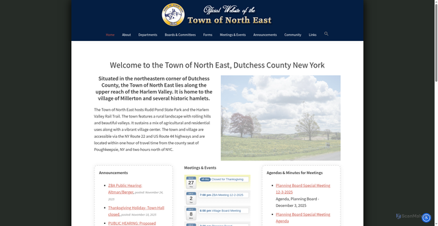Security scan screenshot of https://townofnortheastny.gov/
