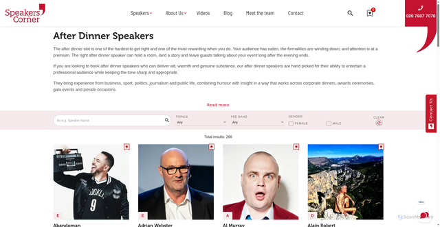 Security scan screenshot of https://www.speakerscorner.co.uk/after-dinner-speakers/rod-liddle