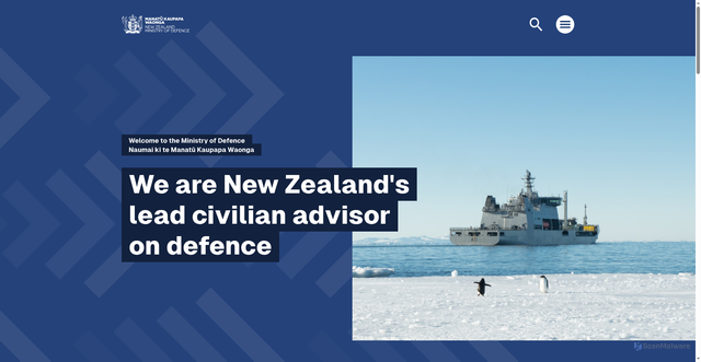 Security scan screenshot of http://www.defence.govt.nz
