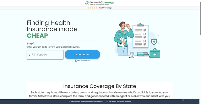 Security scan screenshot of https://compare.gethealthcoverage.org