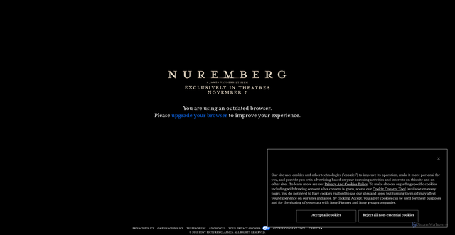 Security scan screenshot of https://nuremberg-film.com/