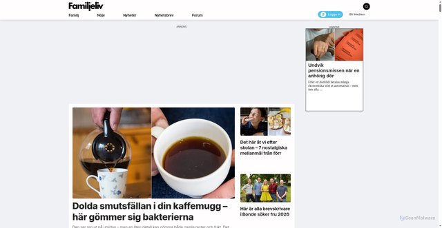 Security scan screenshot of https://familjeliv.se
