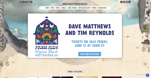 Security scan screenshot of https://davematthewsband.com/