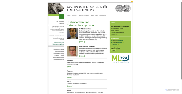 Security scan screenshot of https://dbs.informatik.uni-halle.de