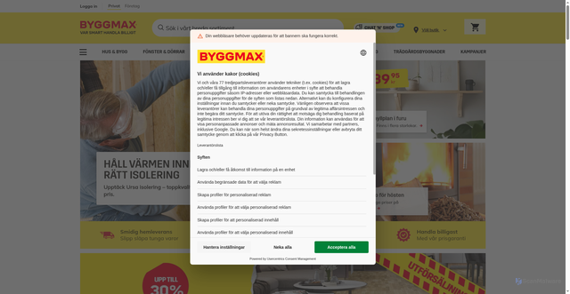 Security scan screenshot of https://byggmax.se