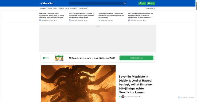 Security scan screenshot of https://l.gamestar.de
