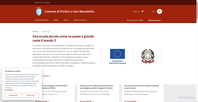 Security scan screenshot of https://www.comune.portico-e-san-benedetto.fc.it/