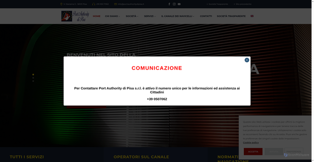 Security scan screenshot of https://www.navicelli.it/index.html