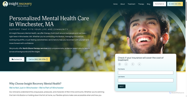 Security scan screenshot of http://insightrecoverymh.com/