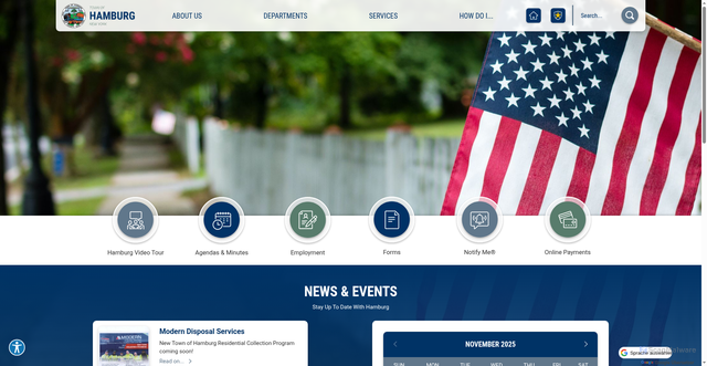 Security scan screenshot of https://townofhamburgny.gov/
