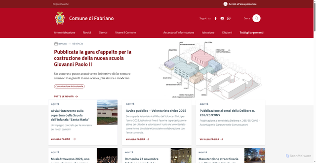 Security scan screenshot of https://comune.fabriano.an.it/