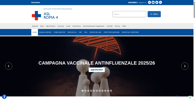 Security scan screenshot of https://www.aslroma4.it/