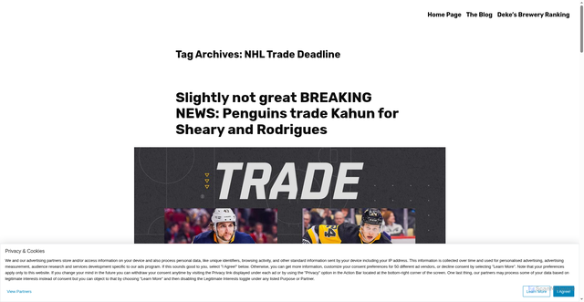 Security scan screenshot of https://thoughtsfromthebench.com/tag/nhl-trade-deadline/