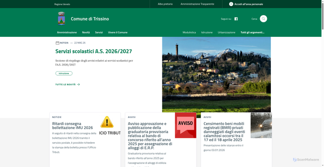 Security scan screenshot of https://www.comune.trissino.vi.it