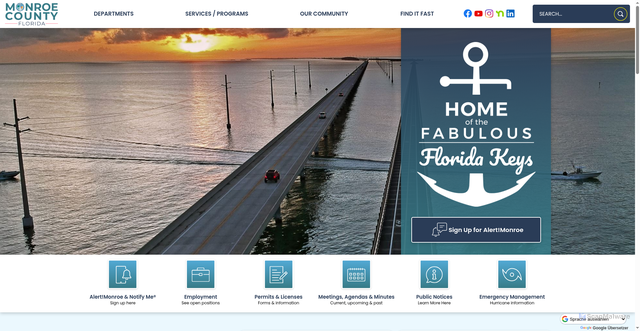 Security scan screenshot of https://monroecounty-fl.gov/
