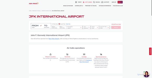 Security scan screenshot of https://www.airindia.com/in/en/travel-information/airport-information/new-york-jfk.html