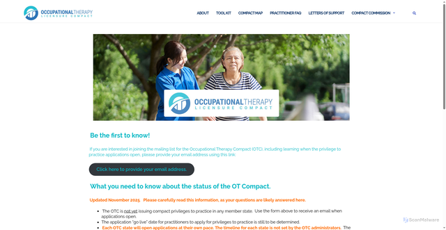 Security scan screenshot of https://otcompact.gov/