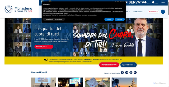 Security scan screenshot of https://www.monasterio.it/