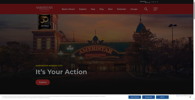 Security scan screenshot of https://ameristarkansascity.boydgaming.com/