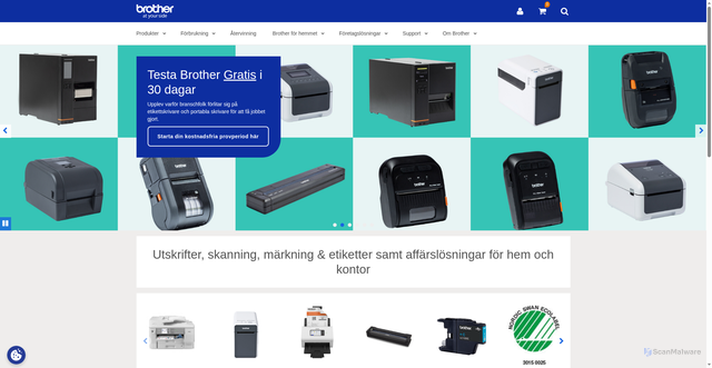 Security scan screenshot of https://brother.se