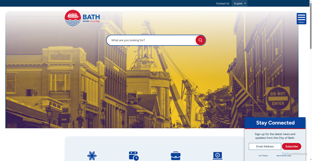 Security scan screenshot of https://www.cityofbathmaine.gov/