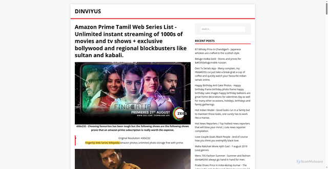 Security scan screenshot of https://yusvinid.pages.dev/post/amazon-prime-tamil-web-series-list/