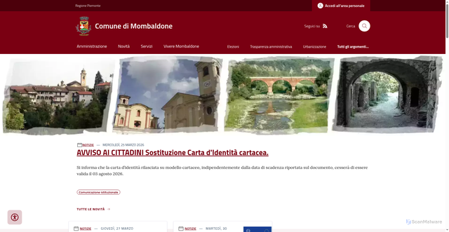 Security scan screenshot of https://comune.mombaldone.at.it